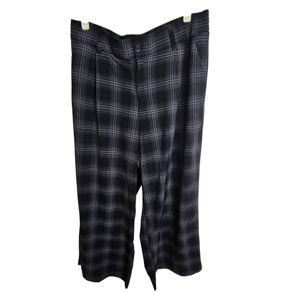 Studio By Torrid Plaid Challis Trouser Pants 14 Stretch Dark Academia Wide Leg